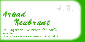 arpad neubrant business card